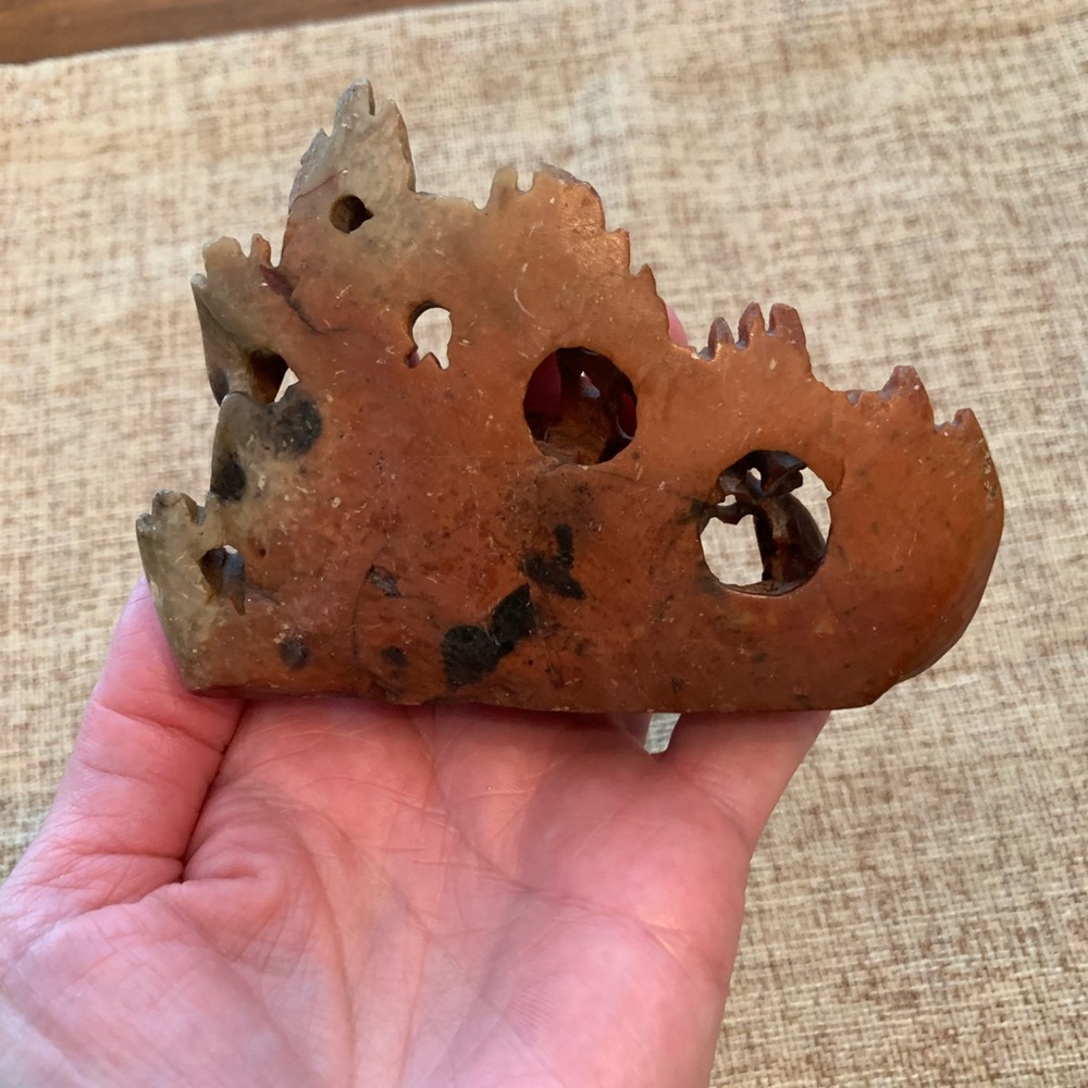 Asian Carved Soap Stone - Picture 3 of 6
